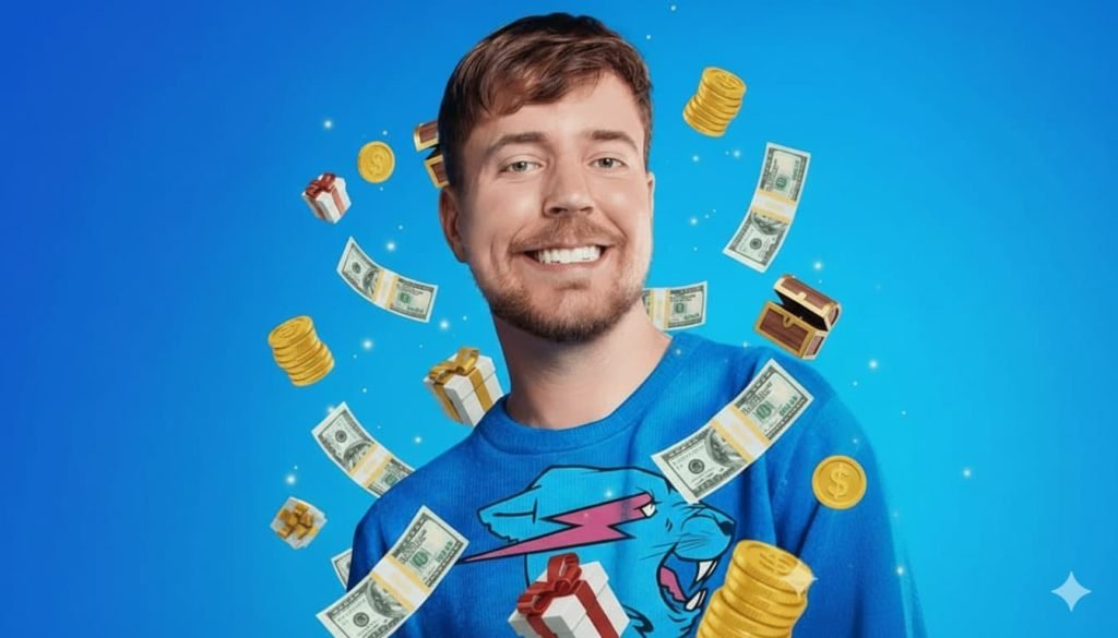 Imagen ilustrativa de MrBeast. -IA-Gemini_Generated.-Prompt-Imagen ilustrativa de MrBeast con referencia. Adjunto de imagen de Amazon, derechos reservados, -Autor-prompt-Aranza-Toledo